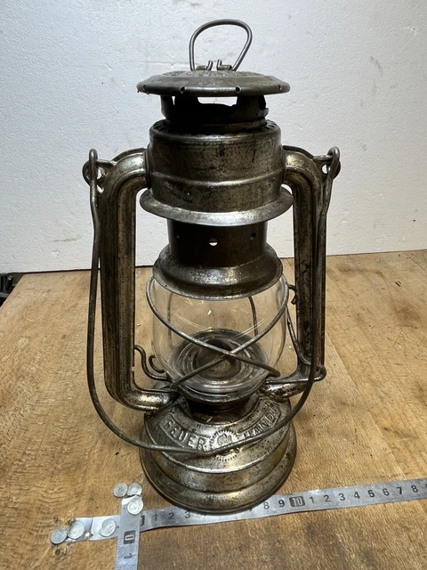 Lanterne Feuerhand 275 Baby Allemande D'après-guerre - Ancienne Lampe à Pétrole Métal