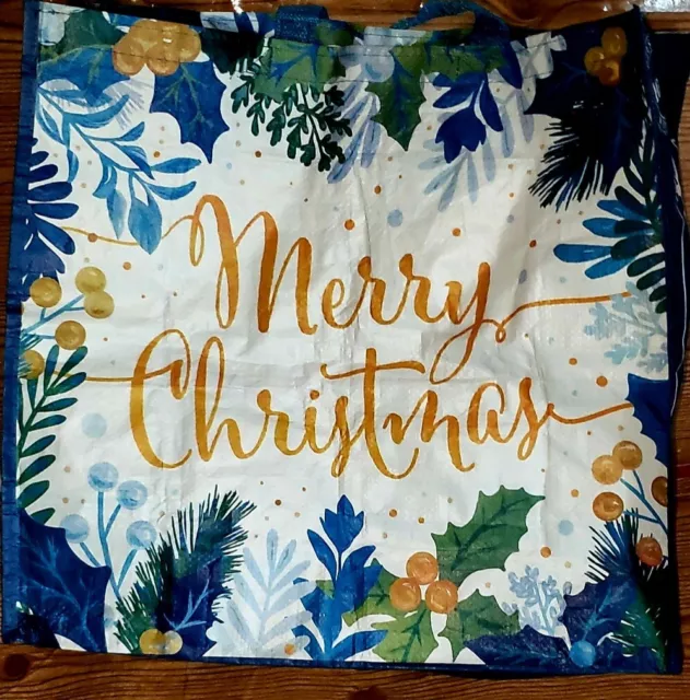 Home Goods "Merry Christmas" Reusable Vinyl Tote Bag 17.5"x18"x7.5"