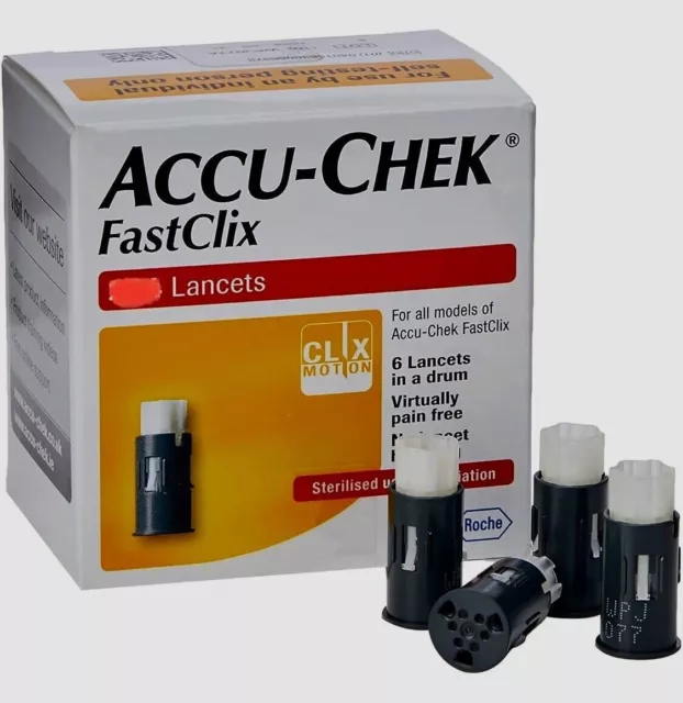 Accu-Chek FastClix lancets drums / 36 new lancets (6 drums) Long Expiry NO BOX