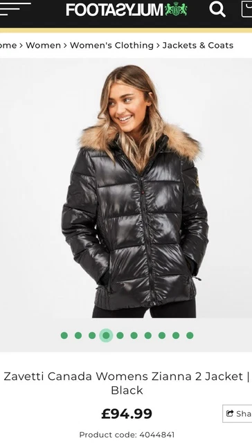 Zavetti canada womens zianna puffer jacket black sale