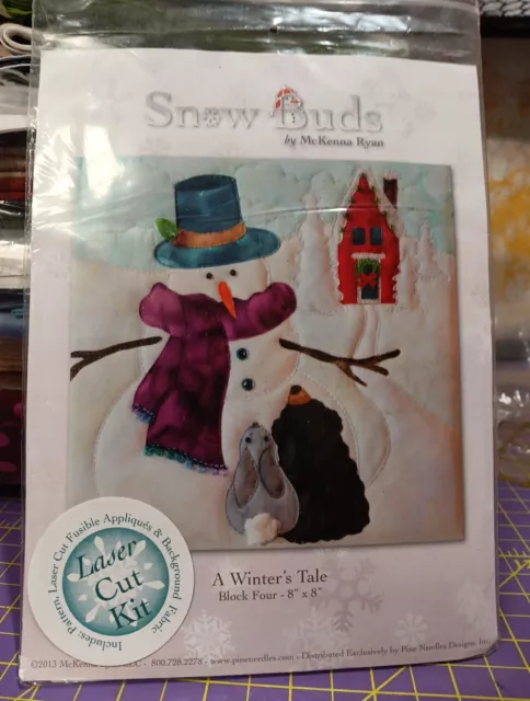 McKenna Ryan Snow Buds A Winter's Tale Quilt Block Kit with Laser Cut Fabric