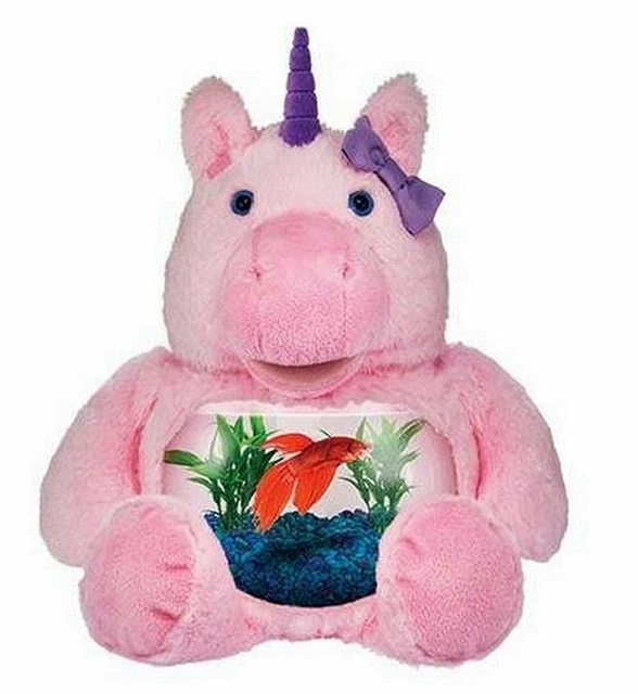 Teddy Tank Plush Pink Magical Unicorn 1 Gal Fish Bowl Pal Friend Stuffed Animal