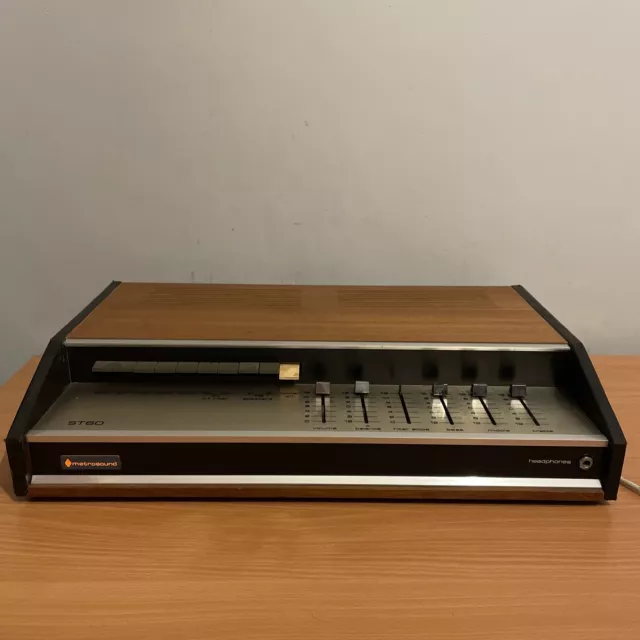 UNTESTED Vintage Metrosound ST60 Amp Deck - Made In England - Power Tested Only!