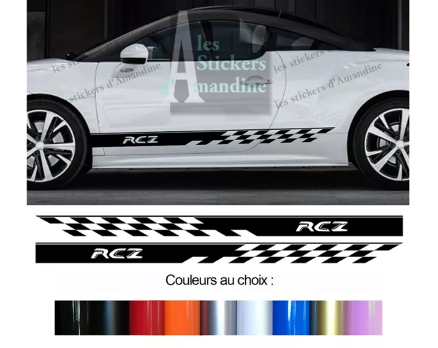 2 X Bandes Bas De Caisse Pour Peugeot Rcz Autocollant Portiere Sticker Bd435-15