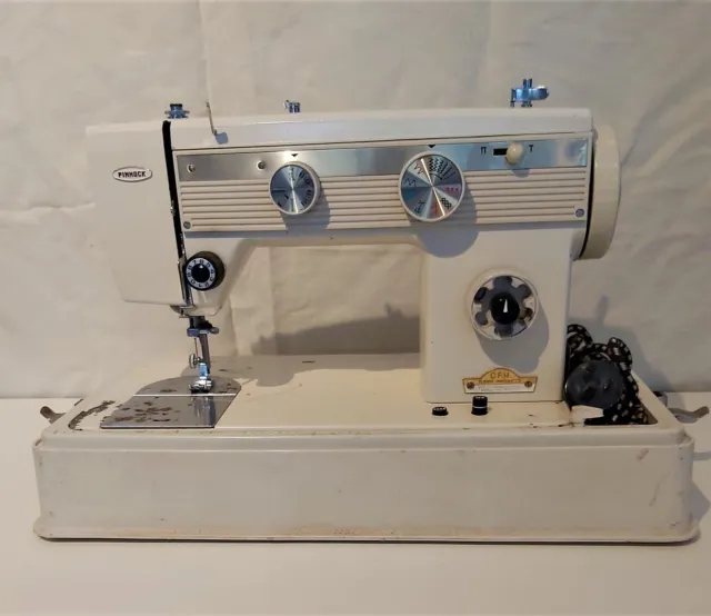 "VINTAGE" "PINNOCK Sewing Machine with Case and Foot Pedal"