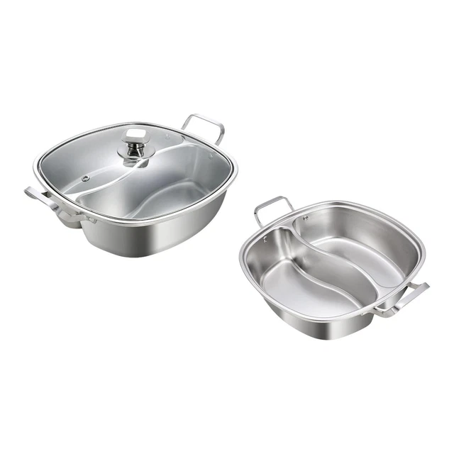 Shabu Shabu Double Saveur 32 Cm Acier Inox - Poêle Induction Séparateur