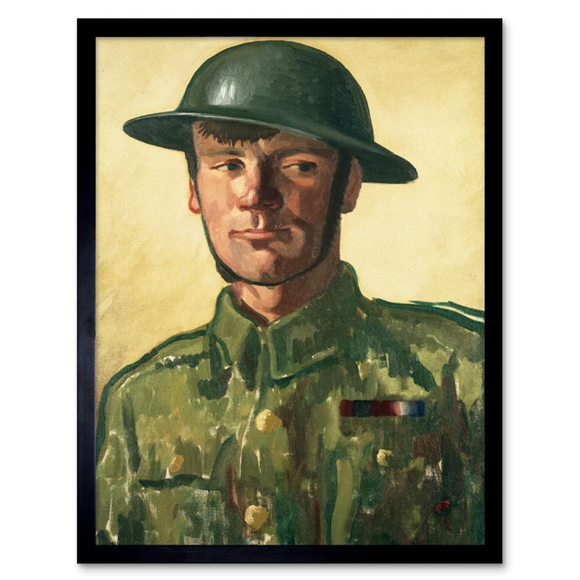 Gill British Royal Artillery Gunner WWI War Painting Framed Wall Art Poster