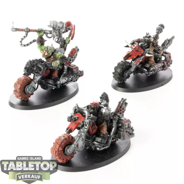 Orks - 3 Warbiker - teilweise bemalt