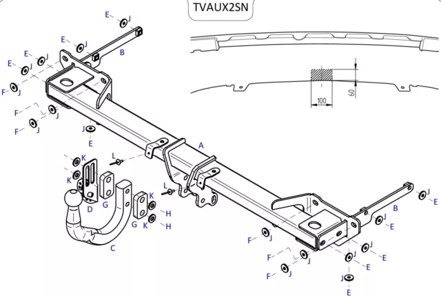 Towtrust Swan Neck Towbar For Vauxhall/Opel Astra Hatchback 2015-Onwards