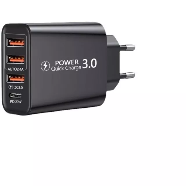 Chargeur USB 48W Quick Charge QC 3.0 4.0, Adaptateur De type c Universelle