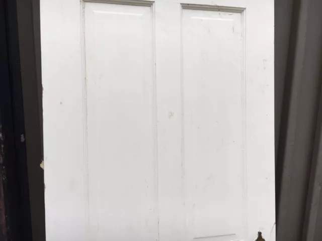 c1900 Victorian era 6 panel pantry or closer door 80" x 28" x 1.5" period knob 3