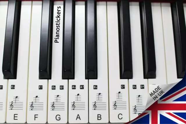 JUEGO DE 88 TECLAS para teclado o piano de música aprende a tocar pegatinas blancas más rápidas