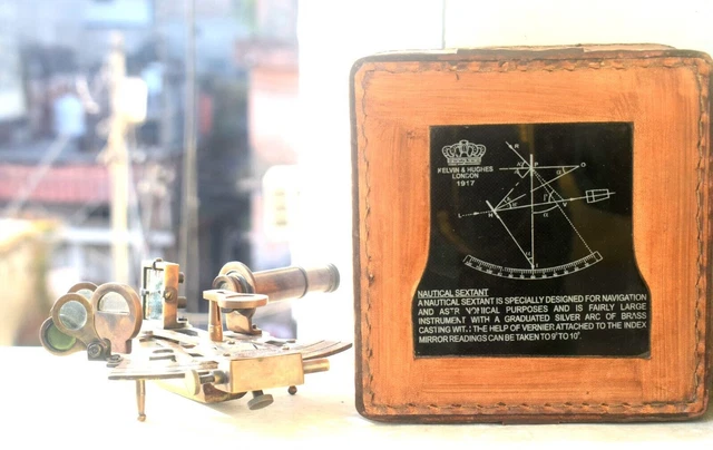 Sextant Militaire Ancien En Laiton - Reproduction Style Marine US WWII