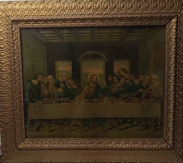 Vintage The Last Supper Print By R Tesar Signed & Framed