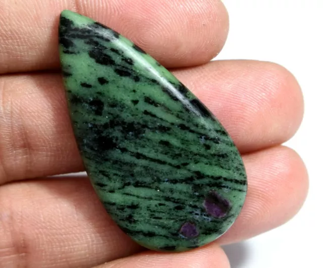 54.85 CT Naturel Rubis En Zoïsite non Traité Poire Cabochon Africain Libre Gemme