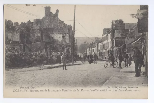 51/CPA A - Dormans - Rue Jean de Dormans après la seconde Bataille de la Marne