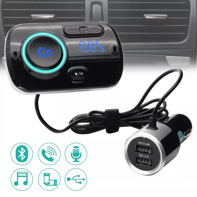 FM Transmitter Bluetooth 5.0 Auto Radio Adapter KFZ Ladegerät Freisprechanlage