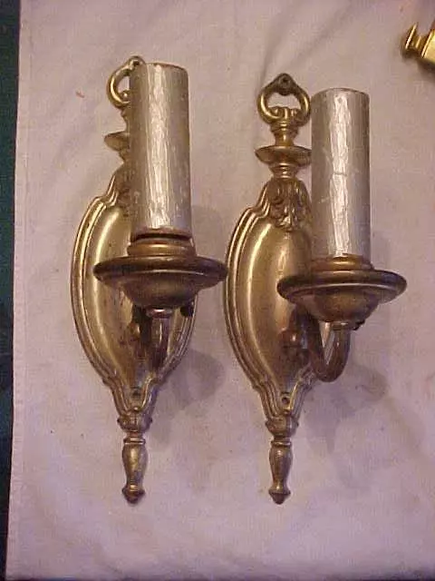 Pair of Silvered Cast Brass Quality Classical Single Arm Wall Sconces to RESTORE