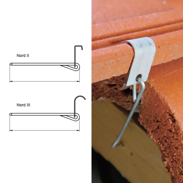 Seiten Sturmklammer für Betondachziegel Nord (250 Stück) NORD II - III