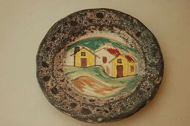 ASSIETTE Céramique émaillée Pierre de Lave - maison colorée