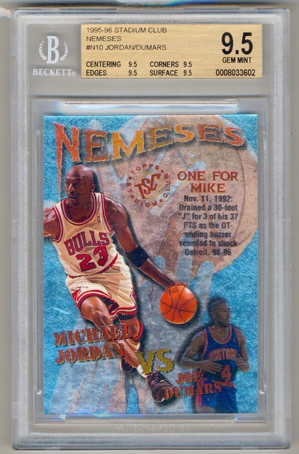MICHAEL JORDAN 1995-96 Topps Stadium Club Nemeses #N10 DUMARS SP 