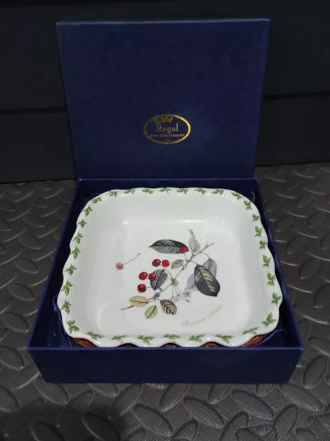 Regal Porcelain Collection Square Serving Dish w Basket Original Box 19x19x5cm