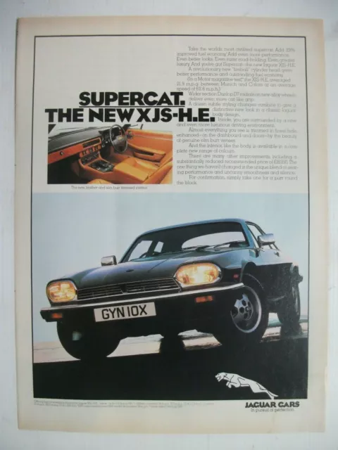 1981 Jaguar Xjs-He Supercat British Magazine Fullpage Colour Advertisement