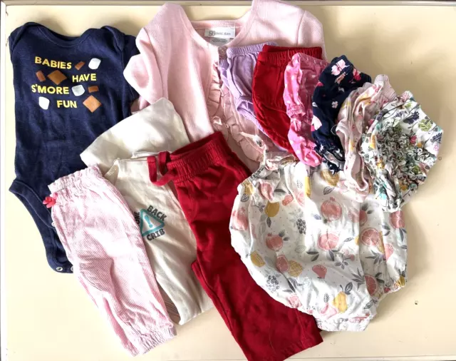 12 pc LOT Infant Baby Girl Clothes 0-12 month Mixed Summer Bundle Shorts Jumper