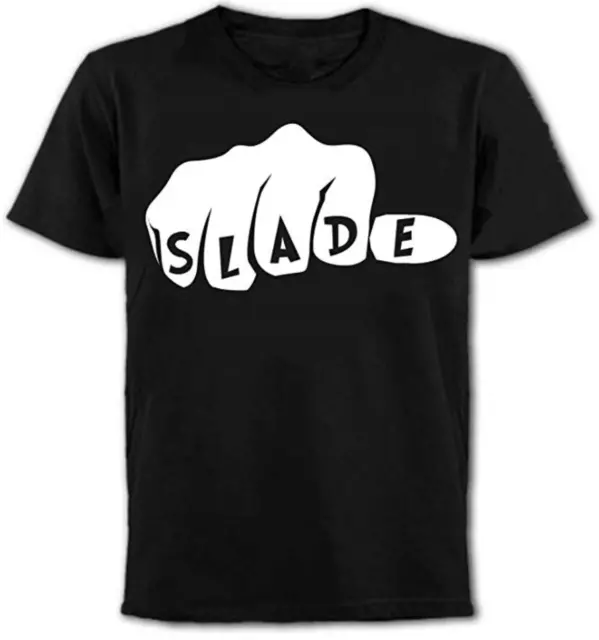 SLADE 70's Glam Rock Band Mens T-Shirt Black Wave/Punk/Tee/Band/Music