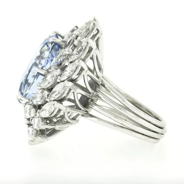 Features a Gorgeous Oval 12.95CT Sapphire & Lab-Created Diamonds Cluster Ring 3