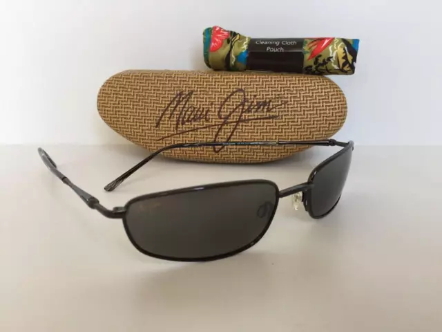 New Maui Jim SOUTH SHORE Polarized Sunglasses Black/Neutral Gray 115-02 Glass