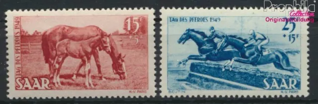 Briefmarken Saarland 1949 Mi 265-266 postfrisch Pferde (9723552