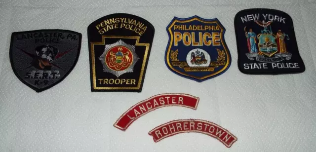 4 Police Patches Philadelphia, Lancaster Pennsylvania, New York Read!!