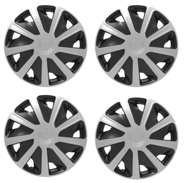 4x Silver/Black 15" Inch Deep Dish Van Wheel Trims Hub Caps For Peugeot Boxer