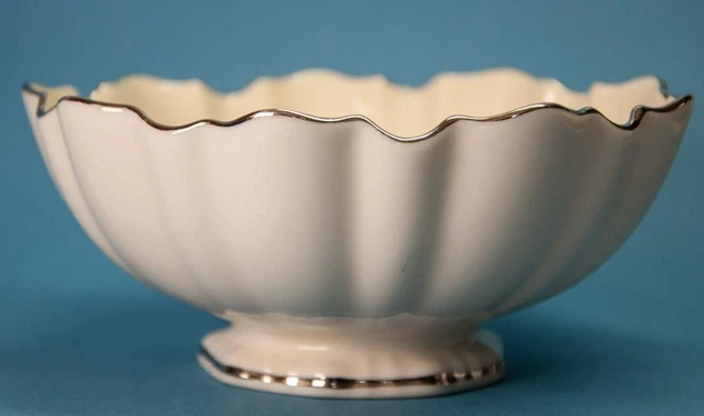 Lenox Symphony Footed Bon Bon Bowl Candy Dish Giftware Ivory w Platinum Trim