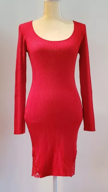 NWOT Womens Juniors Authentic GUESS Red Bodycon Dress Size Large