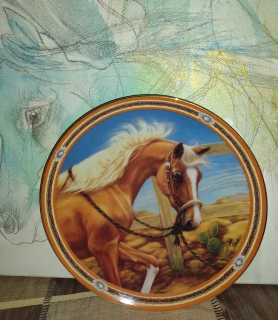Susie Morton ON THE RANGE GOLDEN TREASURE Porcelain Collector Horse Plate New