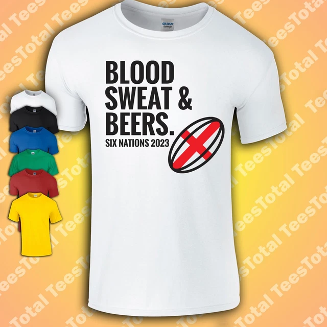 T-shirt uomo England Rugby Supporters felpa sangue e birre sei nazioni