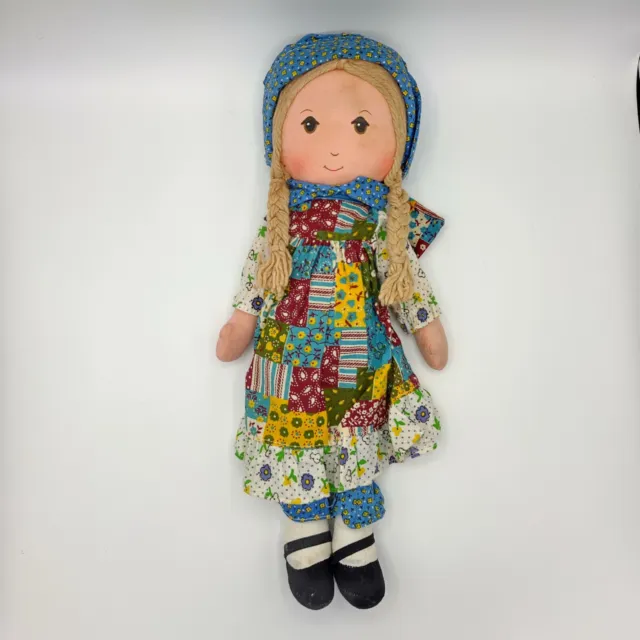 Vtg The Original Holly Hobbie Knickerbocker 15” Cloth Rag Doll 1970’s