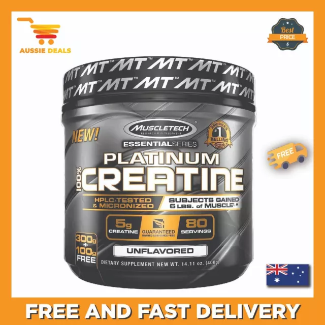 Creatine Monohydrate Powder, MuscleTech Platinum Creatine Powder, 400g, 80 serve