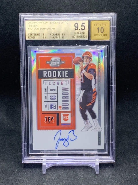 2020 Panini Contenders Optic Joe Burrow Silver RC Ticket Auto SSP BGS 9.5 POP 2