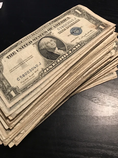 ✯LOT of 5 1935-1957 $1 SILVER CERTIFICATES RARE BLUE SEAL ONE DOLLAR BILL NOTES✯ 7