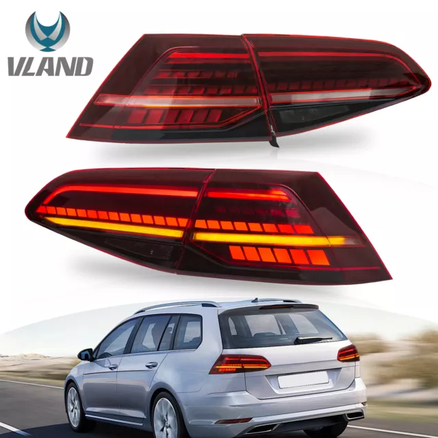 VLAND Rot LED Rückleuchten für 2012-2020 VW Golf MK7/7.5 Sequentiele Blinker L+R