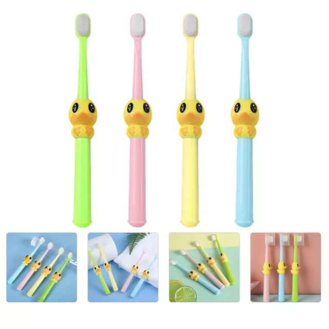 4 Pcs Cartoon Baby Toothbrush Toothbrushes Soft Bristle Kids Degradable