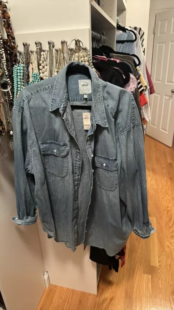 Aerie Oversized Jean Shirt size large