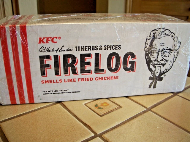 Kfc Colonel Sanders 5 Pound Firelog 11 Herbs & Spices Smells Like Chicken New