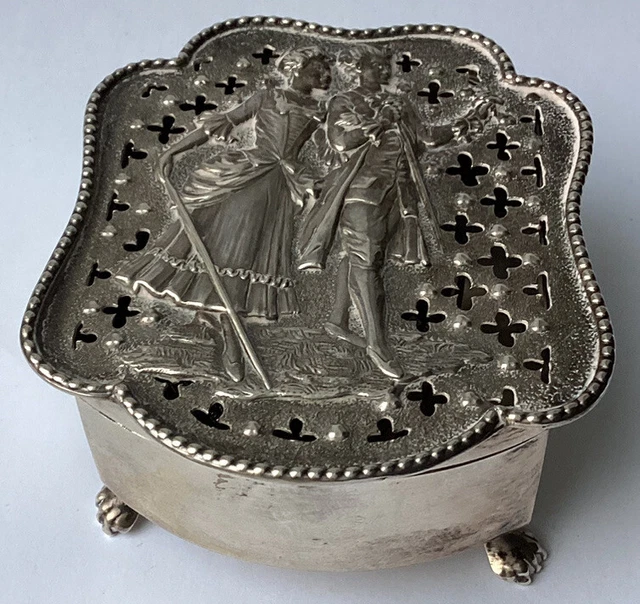 Edwardian Hallmarked potpourri Silver Box Birmingham 1904 Charles S Green & Co