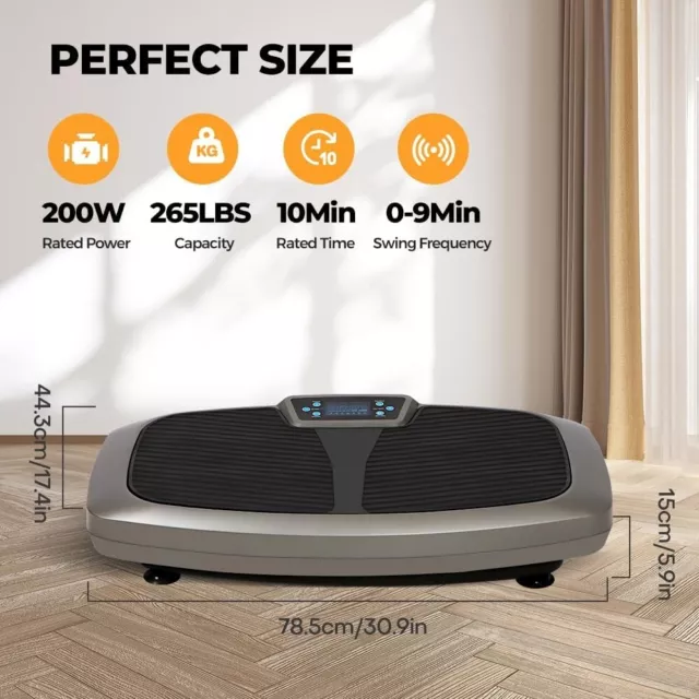 Power Vibration Plate Exercise Vibrating Machine Crazy Fit Body Shaker Massager