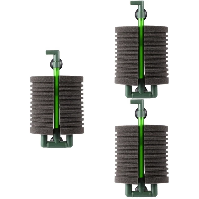 3 Pack Quiet Water Filter Fish Tank Sponge Double Mute Powered Layer