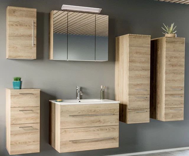 Set mobili da bagno Aversa zona lavanderia 81 cm bagno armadio a specchio armadio inferiore armadio alto